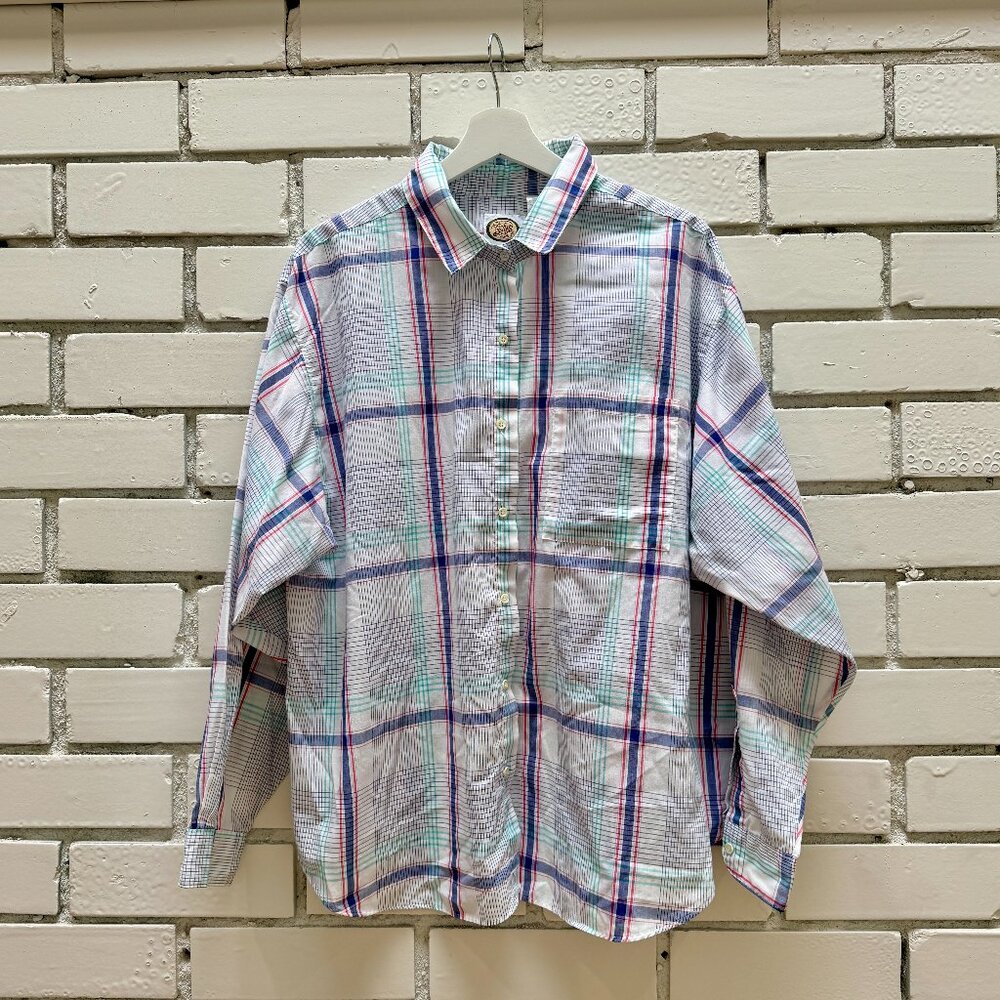 Picket and Post Grid Check Pliad Button Front Shirt